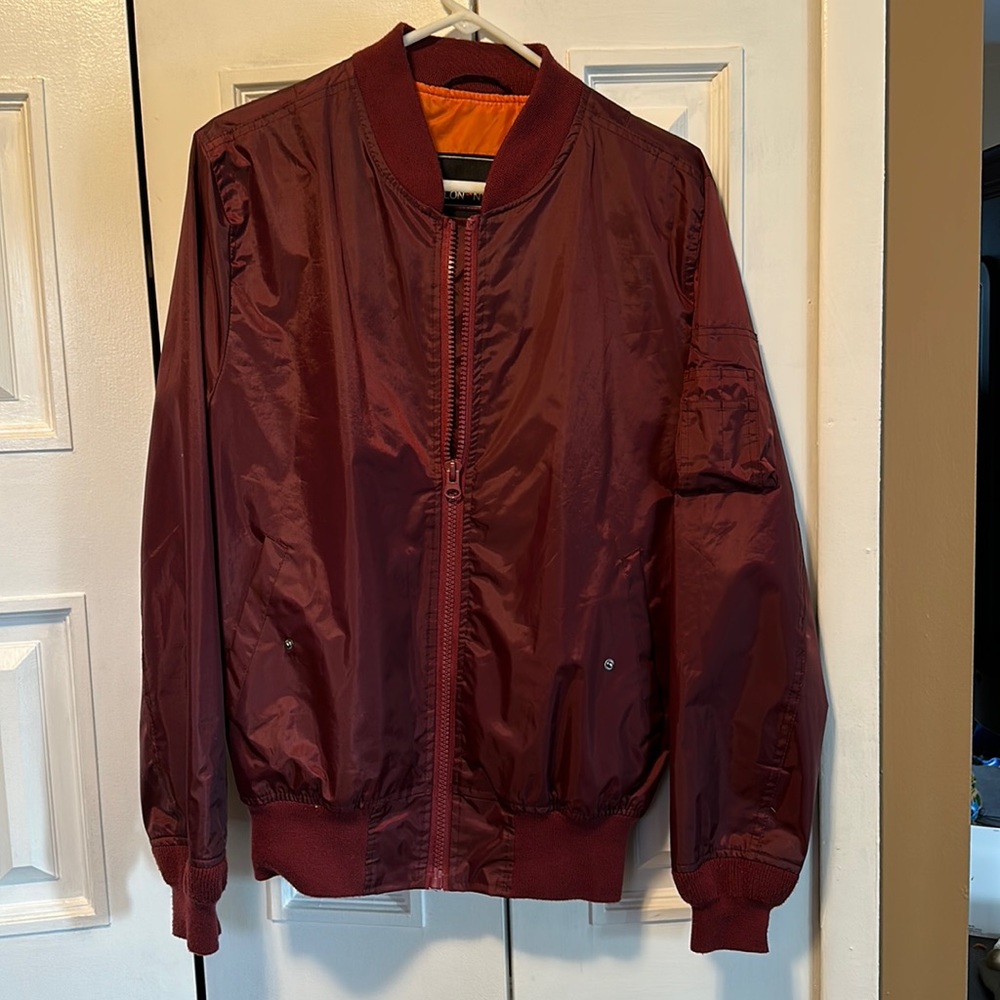 Maroon Deep Red Bomber jacket